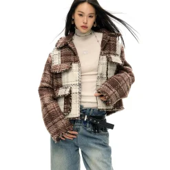 NotAwear Color Blocked Patchwork Tweed Jacket