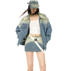 NotaWear Destroy Cutting Vintage Oversized Denim Jacket
