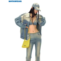 NotaWear Destroy Cutting Vintage Oversized Denim Jacket