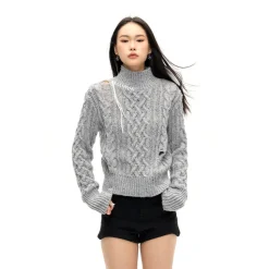 NotAwear Destroyed Twisted Woolen Sweater Grey