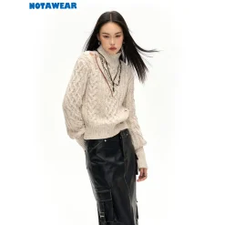 NotAwear Destroyed Twisted Woolen Sweater Oat
