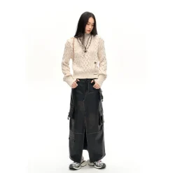 NotAwear Destroyed Twisted Woolen Sweater Oat