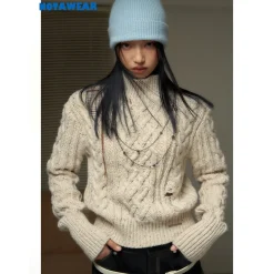 NotAwear Destroyed Twisted Woolen Sweater Oat