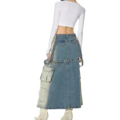 NotaWear Detachable Multiple Thread Denim Overall Dress