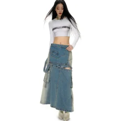 NotaWear Detachable Multiple Thread Denim Overall Dress