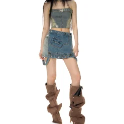 NotaWear Detachable Multiple Thread Denim Overall Dress