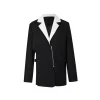 NotAwear Diagonal Zipper Oversize Blazer Black