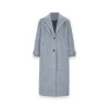 NotAwear Double Collar Oversize Silver Thread Woolen Coat Grey