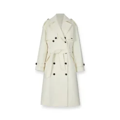 NotAwear Double-Breasted Woolen Long Coat White
