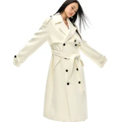 NotAwear Double-Breasted Woolen Long Coat White