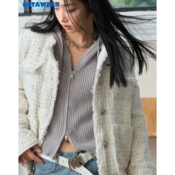 NotAwear Drawstring Knit Long Skirt Grey