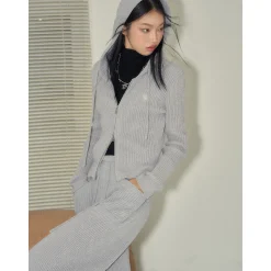 NotAwear Drawstring Wide-Leg Knit Pants Grey