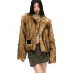 NotAwear Eco Raccoon Fur Fluffy Jacket