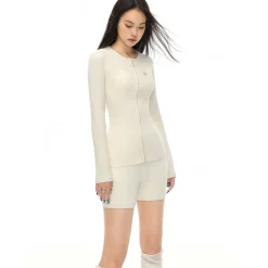 NotAwear Elastic Sports Knit Slim Shorts Cream