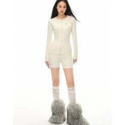 NotAwear Elastic Sports Knit Slim Shorts Cream