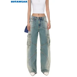 NotaWear Faded Oversized Cargo Jeans