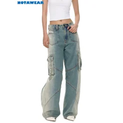 NotaWear Faded Oversized Cargo Jeans