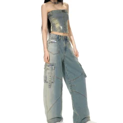 NotaWear Faded Oversized Cargo Jeans