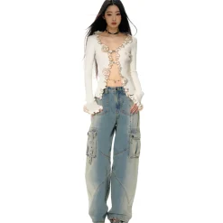 NotaWear Faded Oversized Cargo Jeans