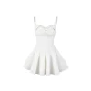NotAwear Folded Elastic Jacquard Sling Dress White