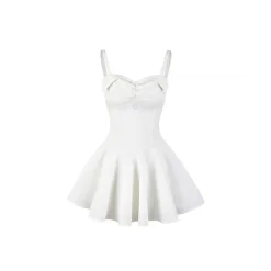 NotAwear Folded Elastic Jacquard Sling Dress White