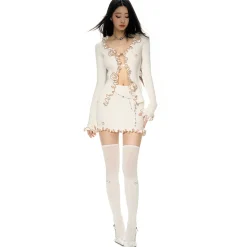 NotaWear French Flower Edge Cutting Knit Top