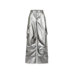NotAwear Glossy Leather Cargo Pants Sliver