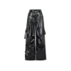 NotAwear Glossy Leather Cargo Pants Black