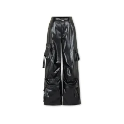 NotAwear Glossy Leather Cargo Pants Black