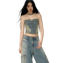 NotaWear Gradient Denim Wrapped Skirt