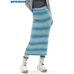 NotAwear Gradient Woolen Mohair Slim Long Skirt