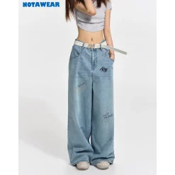 NotAwear Graffiti High Waist Wide-Leg Jeans