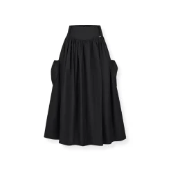 NotAwear High Waist Cargo Long Skirt Black
