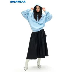 NotAwear High Waist Cargo Long Skirt Black