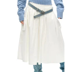 NotAwear High Waist Cargo Long Skirt White