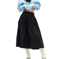 NotAwear High Waist Cargo Long Skirt Black