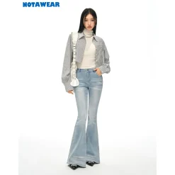 NotAwear High Waist Elastic Flare Jeans Blue