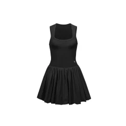 NotAwear High-Waist Puff Knit Dress Black