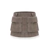 NotAwear Ivy Style Woolen Cargo Skirt Shorts Khaki