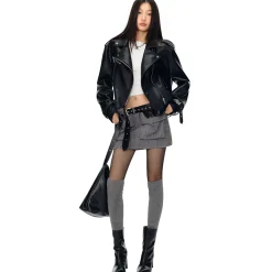 NotAwear Ivy Style Woolen Cargo Skirt Shorts Grey