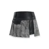NotAwear Leather Patchwork Pleated Skirt