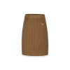 NotAwear Logo Embroidery Twisted Knit Skirt Brown