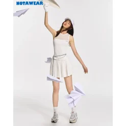NotAwear Logo Pleated Skirt White