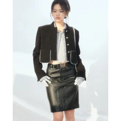 NotAwear Matte Elasticity Leather Skirt Black