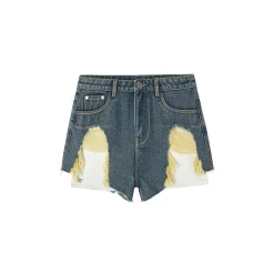 NotAwear Pocket Destroyed Wash Denim Shorts
