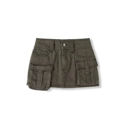 NotAwear Pockets Cargo Denim Skirt Shorts