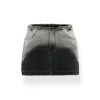 NotaWear Raw Waistline Gradient Denim Mini Skirt Black