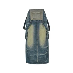 NotAwear Retro Washed Overall Denim Skirt