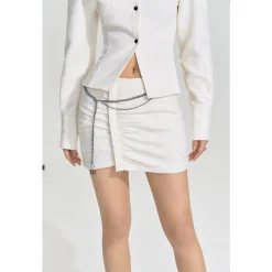 NotAwear Simple Woolen Low Waist Skirt