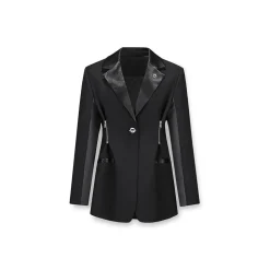 NotAwear Slim Zipper Waist Blazer Black
